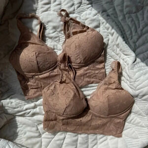 NWT/NWOT PINK Victoria’s Secret floral lace longline bra